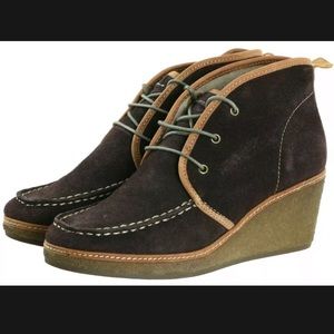 Olukai brown suede moccasin wali wedge 7 New